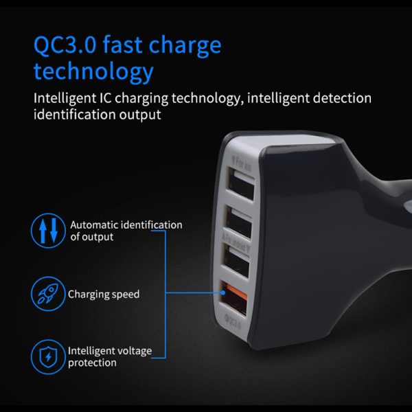 5-4 ports+type c car charger