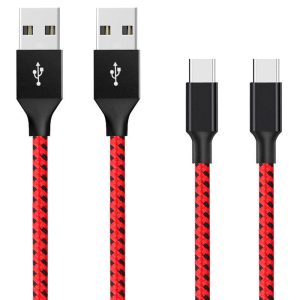1-Black&Red Nylon Braided USB Type-C Cable