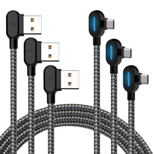 90 Degree LED Light USB C Cable