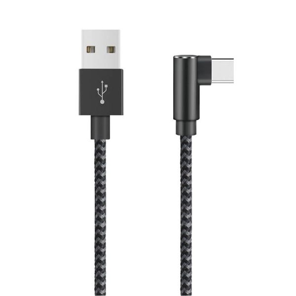 Aluminum Alloy Angled Braided USB C Cable