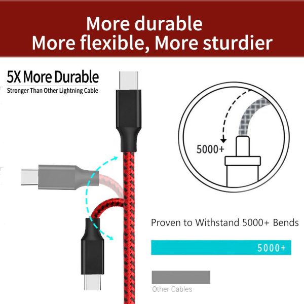 5-Fast Charging+Data Transfer Nylon Braided USB Type-C Cable