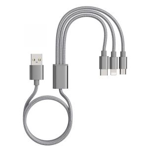 Nylon Multi Function Type C 3 In 1 USB Charging Cable Manufacturer