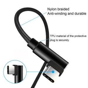APPHONE Reversible Aluminum Alloy 90 Degree Braided USB C Cable 2