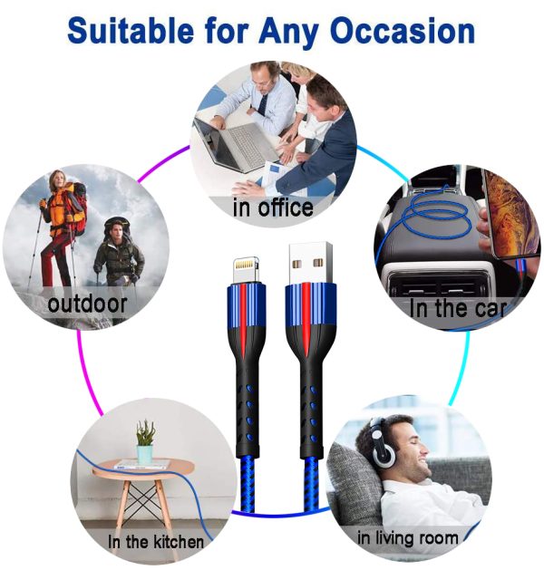 APPHONE Aluminum Alloy Braided USB A to Lightning charging Cable Injection molding - Image 2