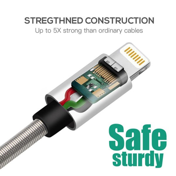 APPHONE Aluminum Alloy Spring TPE USB A to Lightning Cable - Image 3