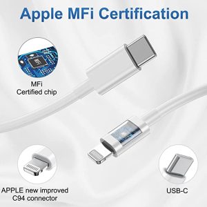 Fast Lightning Iphone 14 Charger Cable- Apphone Apple MFi Certified 1 Apple Type C Wall Charger Cable