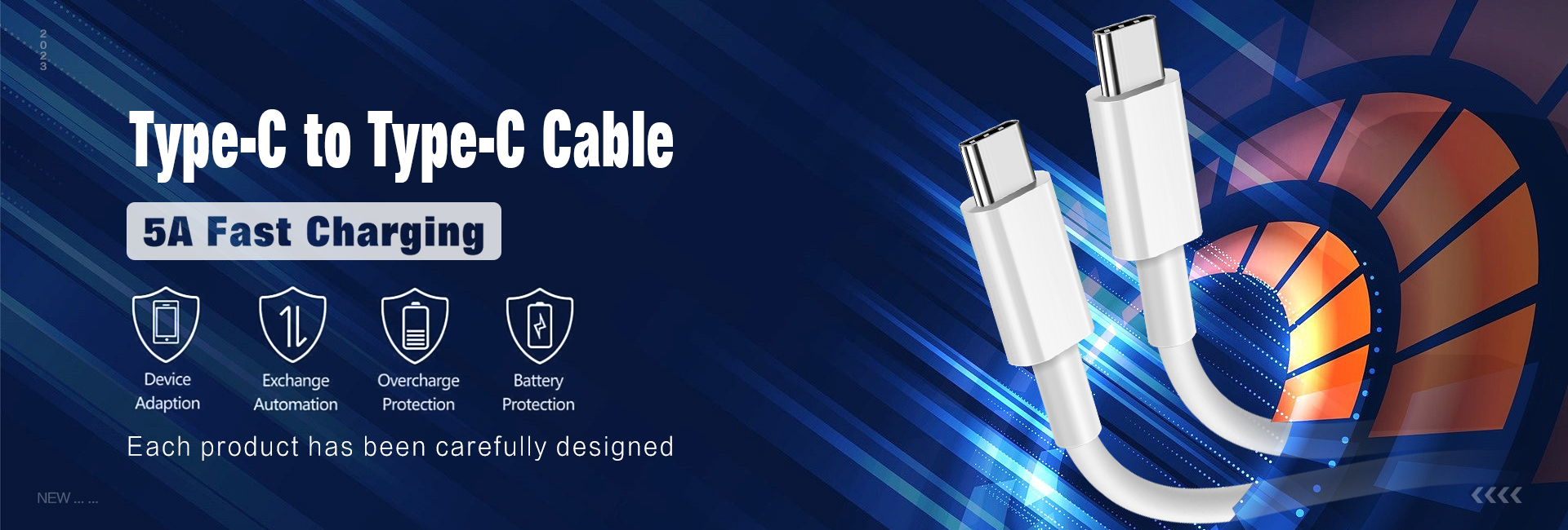 type c to type c cable 5A banner