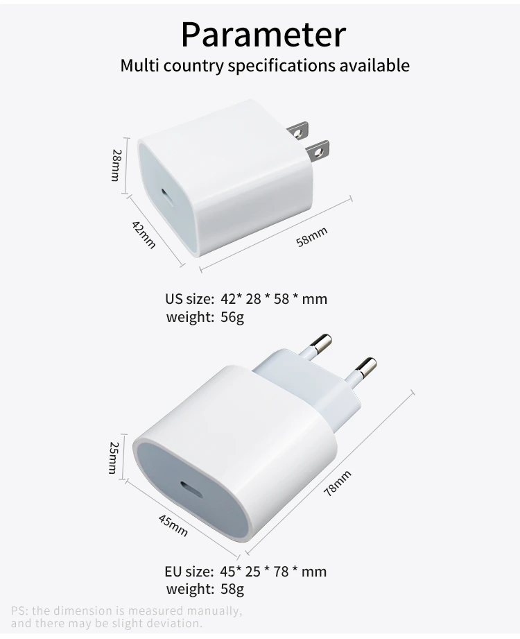 TETE DE CHARGEUR Type-C ET USB 20 W