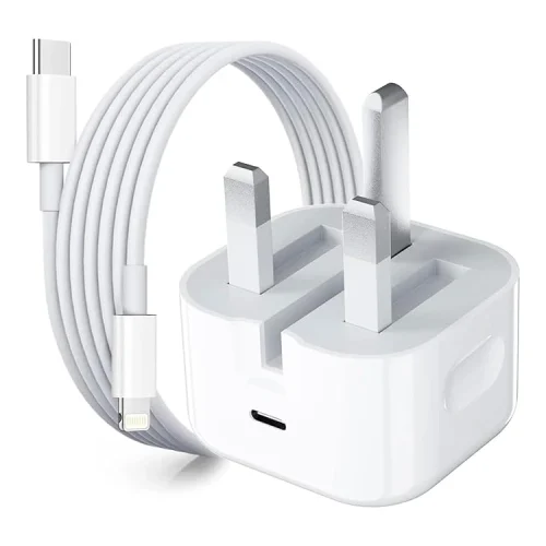 UK plug 20W Power Adapter with C to lightning PD fast charging cable