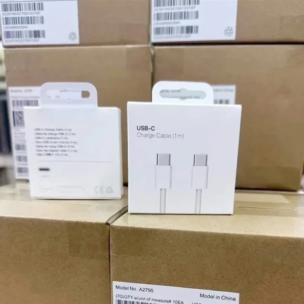 iphone 15 MAC Braided 60W 3A Dual USB C Quik Charge Cable Packing