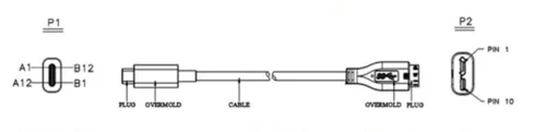 USB C To USB 3.1 Micro-B assembly