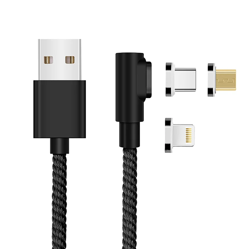 90 degree right angle magnetic three-in-one multi-function data cable