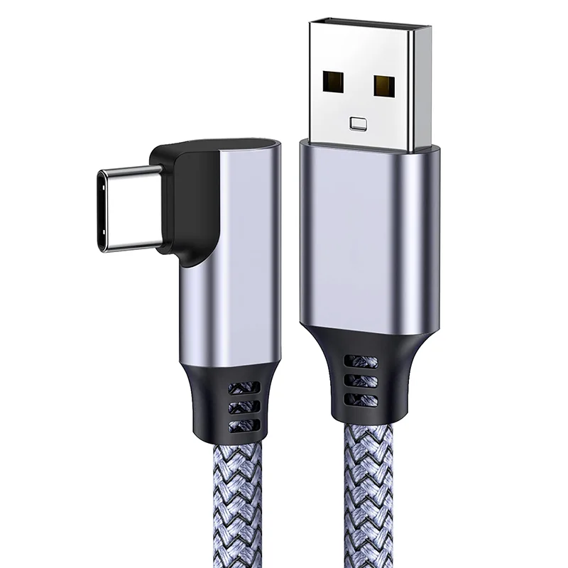 Aluminum alloy laser-engraved L-shaped 10-foot USB A to C cable