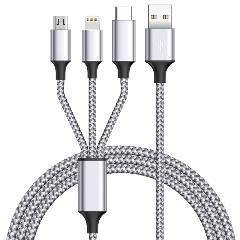 E-Marker 3-in-1 PD 3.0 fast charging braided cable