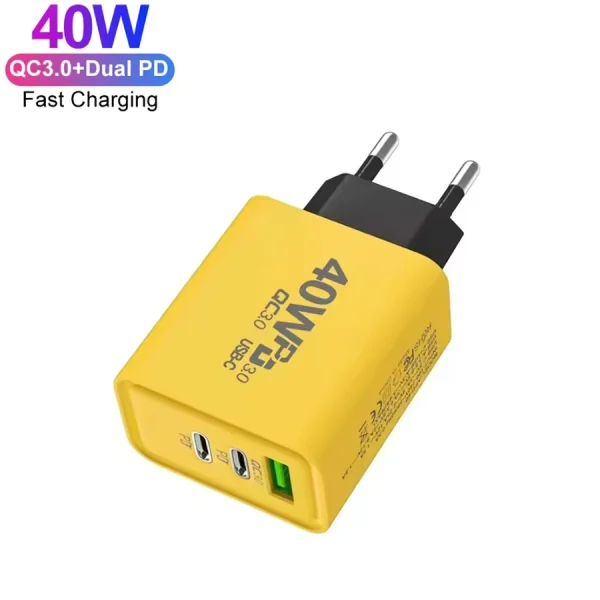 3 Ports 40W USB Fast Charging 2