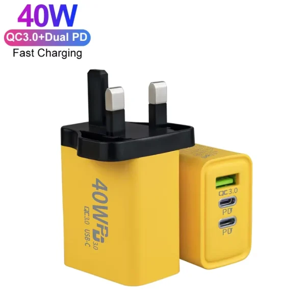 3 Ports 40W USB Fast Charging 6