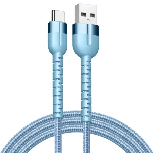 braided USB Type A TO C macaron color data cable (3)