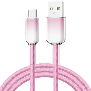 Anti-breakage gradient nylon braided USB A to C data cable (1)