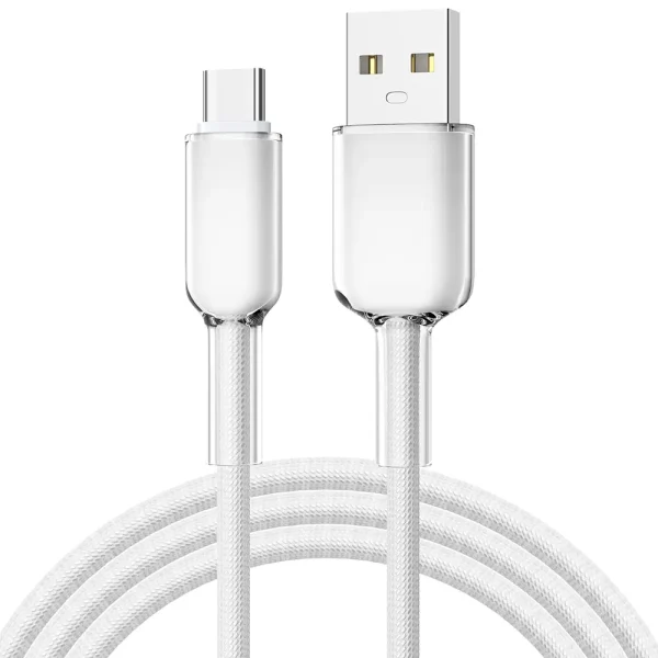 Anti-breakage gradient nylon braided USB A to C data cable - Image 5