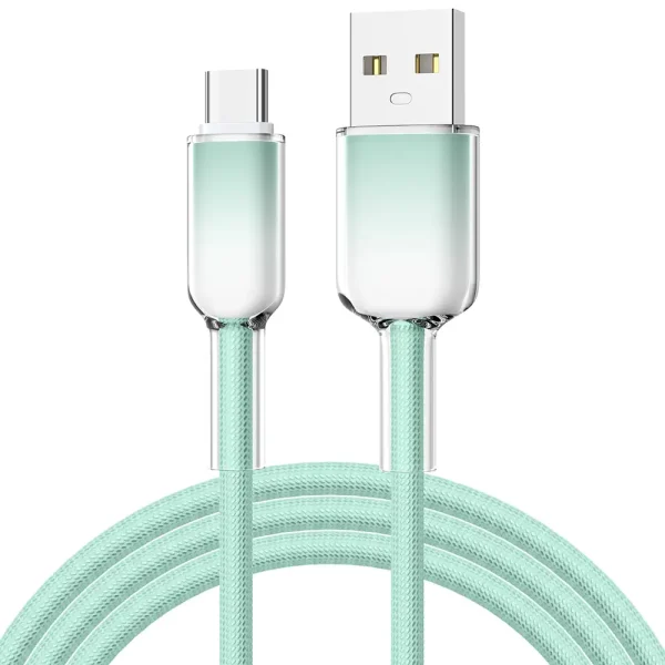 Anti-breakage gradient nylon braided USB A to C data cable - Image 2
