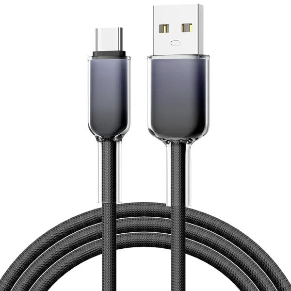 Anti-breakage gradient nylon braided USB A to C data cable - Image 6