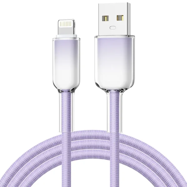 Anti-breakage gradient nylon braided USB A to Lightning cable - Image 4