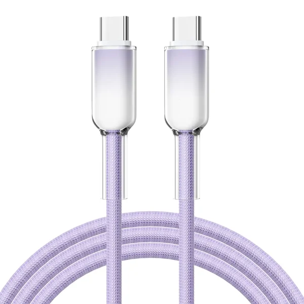 Anti-breakage gradient nylon braided USB C to C data cable - Image 4