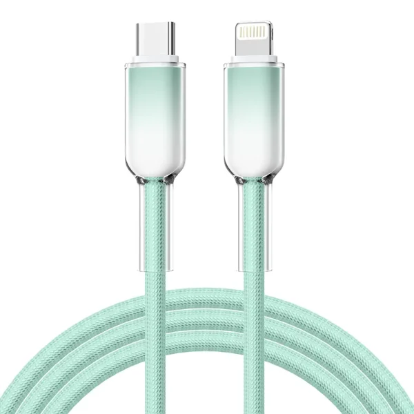 Anti-breakage gradient nylon braided USB C to Lightning data cable - Image 4