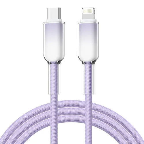 Anti-breakage gradient nylon braided USB C to Lightning data cable (4)