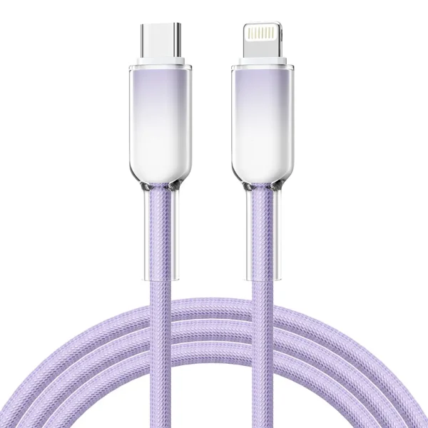 Anti-breakage gradient nylon braided USB C to Lightning data cable (4)
