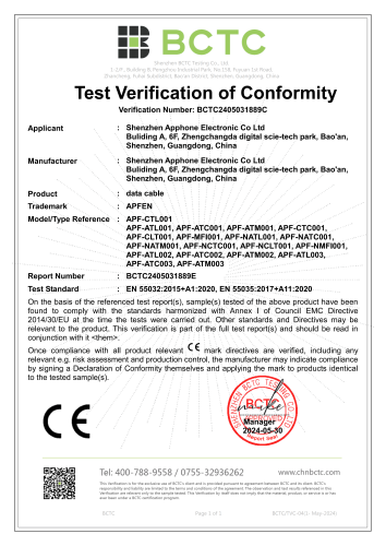 About Us 12 Shenzhen Apphone Electronics Co., Ltd. CE Certificate